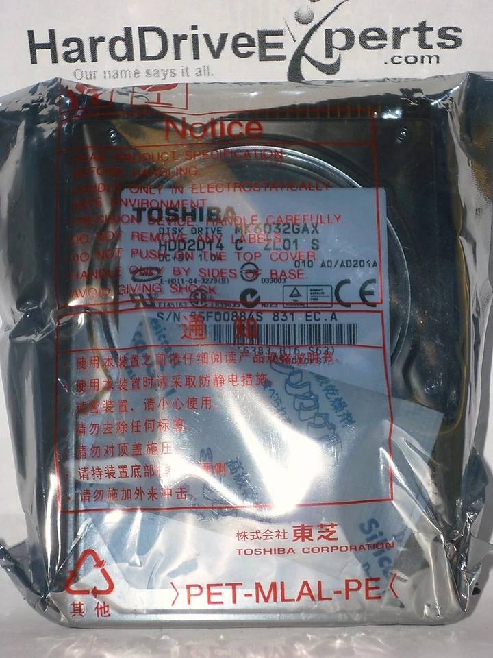 New Sealed Toshiba MK6032GAX HDD2D14 C ZL01 S 60gb 5400rpm PATA/IDE Hard Drive - Image 1 of 1