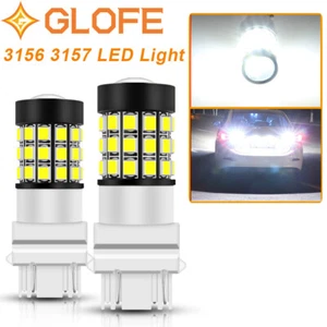 GLOFE 2pcs 3156 3157 3057 6000K LED Reverse Backup Light Bulb Blink Cool White - Picture 1 of 6