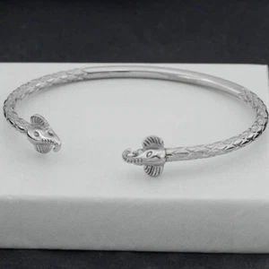 Men's Stainless Steel 8" Adjustable Elephant Cuff Bracelet.High Polish.Box - Picture 1 of 3