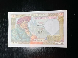 Banknote France 1941 P-93c 50 Francs Jacques Coeur  - Picture 1 of 2