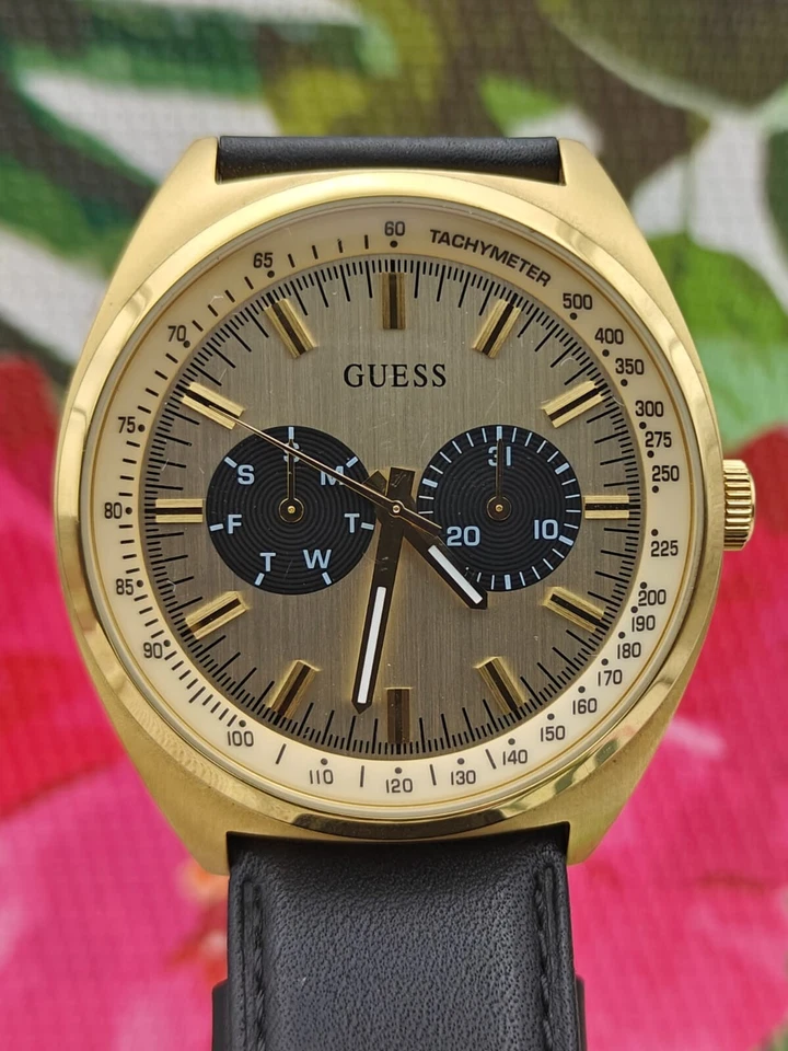 Guess Reloj Hombre Blazer Analógico Cuarzo con Correa de Cuero GW0212G1 Relleno de Oro Foto 1 de 4