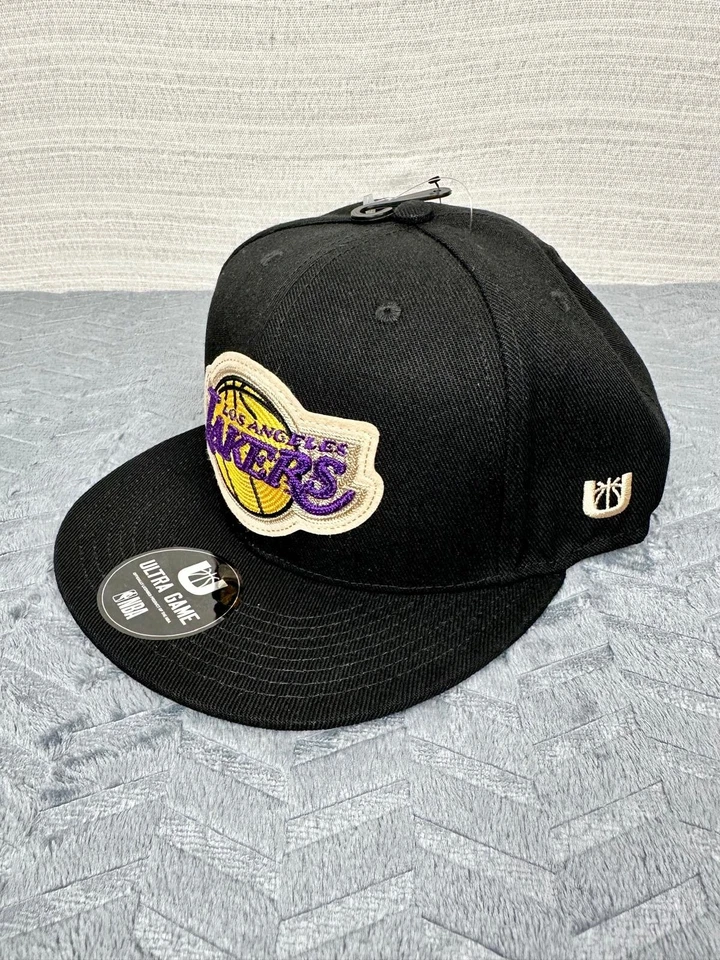 LA Lakers Snapback Adjustable Ultra Game NBA Hat Black Gold Purpl Flat Bill OSFM