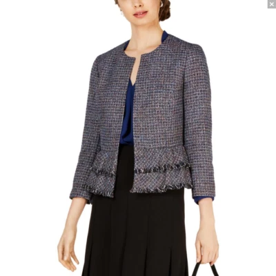 Blazer Talla 12 Mujer Nightsky Multi Peplum Flecos Flyaway NINE WEST PRECIO DE VENTA SUGERIDO POR EL FABRICANTE $129 Foto 1 de 4