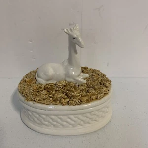 Vtg. Made in Italy for Jay Willfred  Covered Giraffe Trinket Bowl 29/53 - Picture 1 of 9