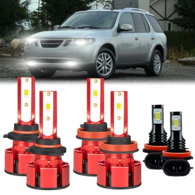 For Saab 9-7x 2005-2009 LED Headlight High Low Fog Light Bulbs Combo Kit 6500K - Image 1 of 4