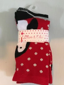 NWT Olive & Edie Socks ( 3 Pairs) L - Fits Shoe Size Big Kids 2-6 Christmas Red - Picture 1 of 6