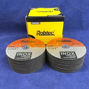 Set of 50: Robtec White Aluminum Oxide Steel Cut Off Wheels 4" X 1/16" X 3/8" - Picture 1 of 5