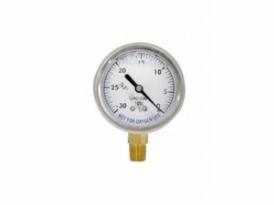 2.5" 0-30"HG .25" BTM MOUNT LIQUID FILLED VAC GAUGE (SUPER-PRO- 89030BU) - Picture 1 of 1