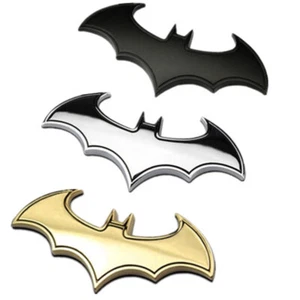 3D Chrome Bat Metal Logo Badge Emblem Car Tail Decal Sticker Decor Accessories - Picture 1 of 11
