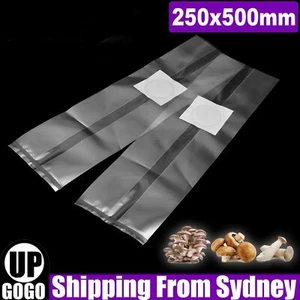 50PCS Mushroom Grains Spawn Grow Bag 250x500mm Substrate High Temp Pre Sealable - Picture 1 of 12