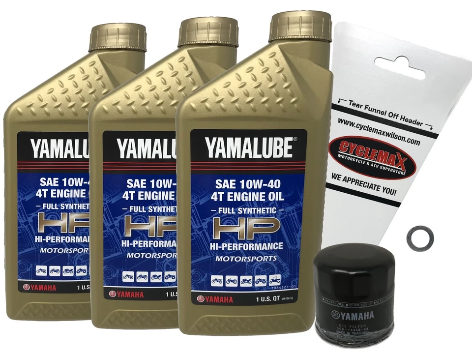 Cyclemax Genuine OEM 2015-2023 Yamaha YZF-R3 YZFR3 Full Synthetic Oil Change Kit - Image 1 of 2