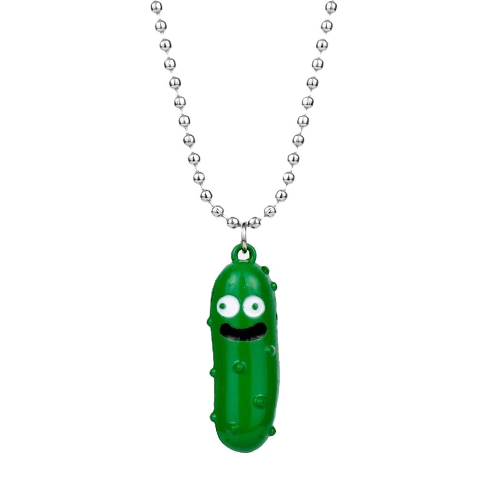 Funny Anime Cartoon Character RICK MORTY PICKLE RICK 3D Pendant Necklace Jewelry - Image 1 of 1