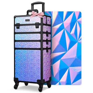 Byootique Meerjungfrau Lila 4in1 Rollen Make-up Zug Koffer Kosmetik Organizer Rad - Bild 1 von 10