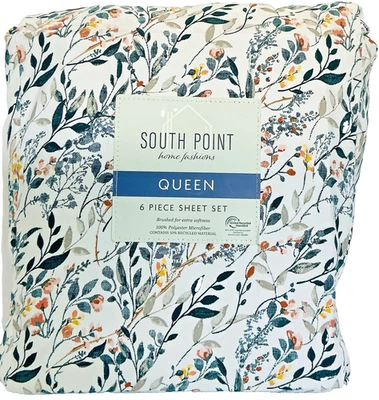 South Point - Queen Sheet Set 6pc Floral Abygail Print Cotton Blend Bedding - Image 1 of 2