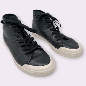 Rag & Bone Lamb Leather High Top Sneakers Black Size 38 - Picture 1 of 12