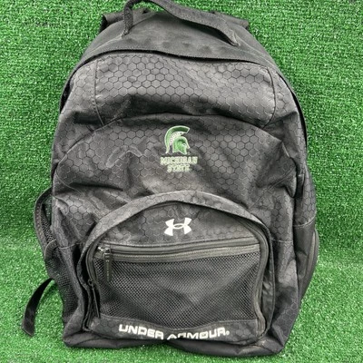 Mochila Under Armour Michigan State University negra con logotipo bordado Foto 1 de 4