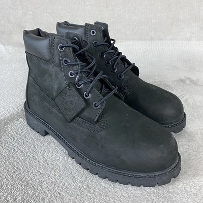 Timberland Premium 6 pulgadas Niños Niños Botas Talla 1 Negro Nubuck Impermeable NUEVO Foto 1 de 4