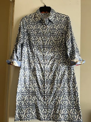 Dizzy Lizzie Sag Harbor Imperial Seaside Blue Classic Nautical Shirt Dress S - Image 1 of 4