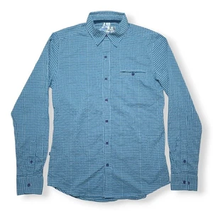 Endura Cycling Shirt Mens Size M Blue Long Sleeve Plaid Pattern Endura Shirt - Picture 1 of 15