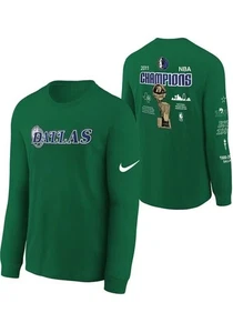 Nike Youth Dallas Mavericks Green Mixtape Long Sleeve T-Shirt Large 14/16 - Picture 1 of 3