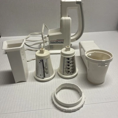 VTG Electric Presto Salad Shooter 1 Slicer & 1 Shred Cone 0291003 TESTED & WORKS - Image 1 of 4
