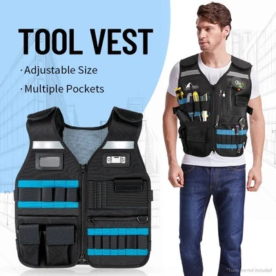 Tool Vest, Tool Vest Electrician Tool Vest Carpenters Tool Vest  Handyman Work  - Image 1 of 4