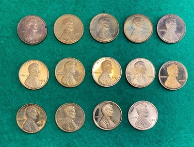 14 Proof Lincolns Cents Ranging from 69-S to 84-S - Image 1 of 2