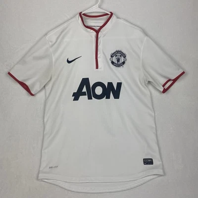 Camiseta deportiva de fútbol Nike Dri Fit Manchester United mediana blanca con logotipo 479281-105 Foto 1 de 4