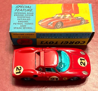 Corgi Mettoy 1965 Gran Bretaña Ferrari Berlinetta 250 Le Mans carreras en caja #314 Foto 1 de 4