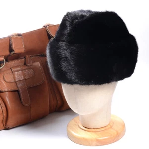 New Men's 100% Real Mink Fur Hat Winter Warm Beret Top Hat Fedora Hat Caps/Hats - Picture 1 of 12
