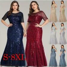 Plus Size Women's Gorgeous Sequin Evening Wedding Party Prom Fistail Dress DID