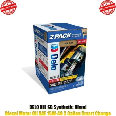 Aceite de motor diésel DELO XLE SB mezcla sintética SAE 15W-40 3 galones cambio inteligente Foto 1 de 4