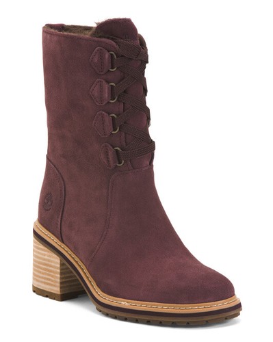 NUOVI STIVALI TIMBERLAND VIOLA IMPERMEABILI IN PELLICCIA SCAMOSCIATA MISURA 9 M $190