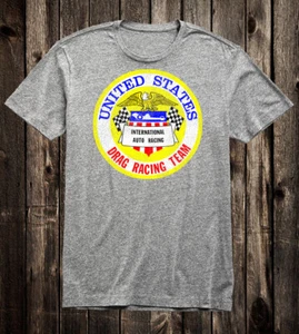 Hot Rod T Shirt Tee United States Drag Racing Team International Auto Race - Picture 1 of 9