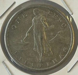 Philippines One Peso Filipinas / United States of America 1908-S Silver Coin - Picture 1 of 2
