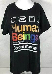 Human Beings Colors May Vary T-Shirt Women's XL Black Short Sleeve - Picture 1 of 4