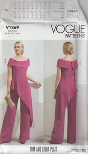 Vogue Sewing Pattern V1869 Miss Asymmetric Off the Shoulder Top Wide Pants 8-16 - Picture 1 of 2
