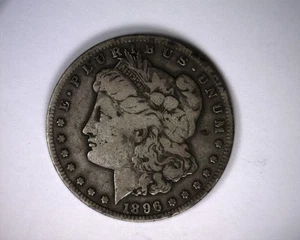 Moneda de Estados Unidos dólar de plata Morgan fecha clave 1896 s - Imagen 1 de 2