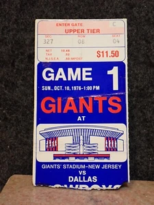 October 10, 1976 NY Giants vs Dallas Cowboys 1st Game Meadowlands Ticket Stub - Picture 1 of 2
