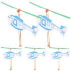  5 Pcs Back Airplane Toys Children's Educational Helicopter Wooden