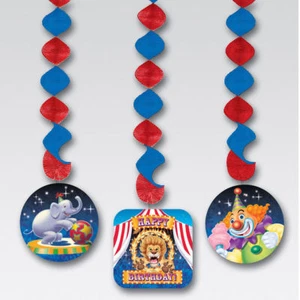 Big Top Circus Party Supplies Hanging Dangling Cutouts 3ct. - Picture 1 of 1