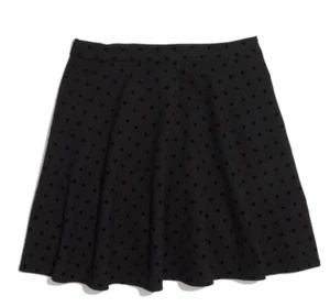 Falda Madewell Mujer Talla 2 Terciopelo Punto Negra Lunares Línea A Columpio Circular - Imagen 1 de 11