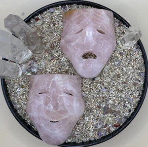 Set of Rose Quartz Masks – 8cm | 425g Each | Love, Emotion & Balance - Picture 1 of 6