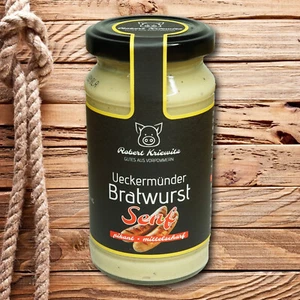 Ueckermünder Bratwurst Senf - mittelscharfer Senf - pikant - 200ml - Picture 1 of 3