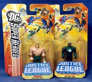 GREEN LANTERN & AQUAMAN - DC Super Heroes - METAL DIE-CAST MINI 3" Figures JLU - Picture 1 of 8