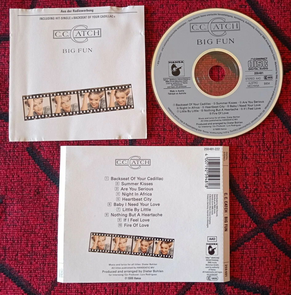 C.C. CATCH ** Big Fun ** ORIGINAL 1988 AUSTRIA CD *MODERN TALKING - Image 1 of 1