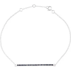 Pulsera de zafiro azul de 8" en oro blanco de 14 K - Imagen 1 de 1