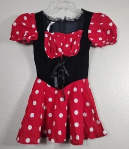 Women's Minnie Mouse Costume Dress Cosplay Corset Red Black Polka Dot Size XS - Picture 1 of 14