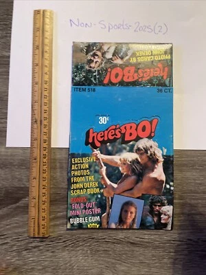 1981 Here's Bo Trading Card Wax Pack EMPTY BOX  Fleer ART WORK  - Image 1 of 4