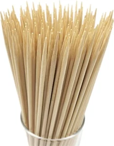 100PCS 6" Natural Bamboo Skewers – 4mm Thick BBQ, Kabob, Fruit, Appetizer - Picture 1 of 6